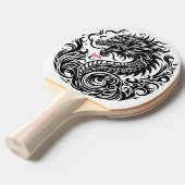Black and White Dragon Personalized Tafeltennisbatje (Voorkant Gekanteld)