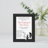 Black and White Drama and Theater Invitation Kaart (Staand voorkant)