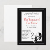 Black and White Drama and Theater Invitation Kaart (Voorkant / Achterkant)