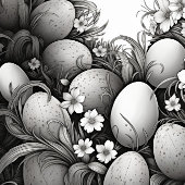 Black and White Easter Eggs  Stropdas