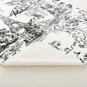 Black and White Eiffel Paris Toile Sherpa Deken (3/4)