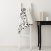 Black and White Eiffel Paris Toile Sherpa Deken (In situ)