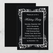 Black and White Elegance Party Uitnodigingen (Voorkant / Achterkant)