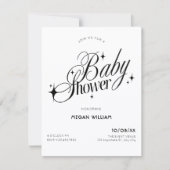 Black and white elegant baby shower kaart (Voorkant)