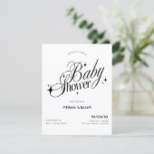 Black and white elegant baby shower kaart (Staand voorkant)