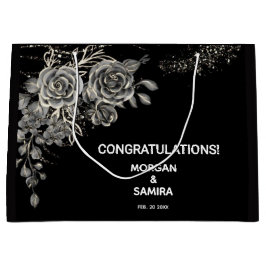 Black and white elegant boho wedding  groot cadeauzakje