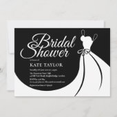 Black and White Elegant Bridal Shower Invitation Kaart (Voorkant)