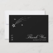 Black and White Elegant Celestial Wedding Bedankkaart (Voorkant)