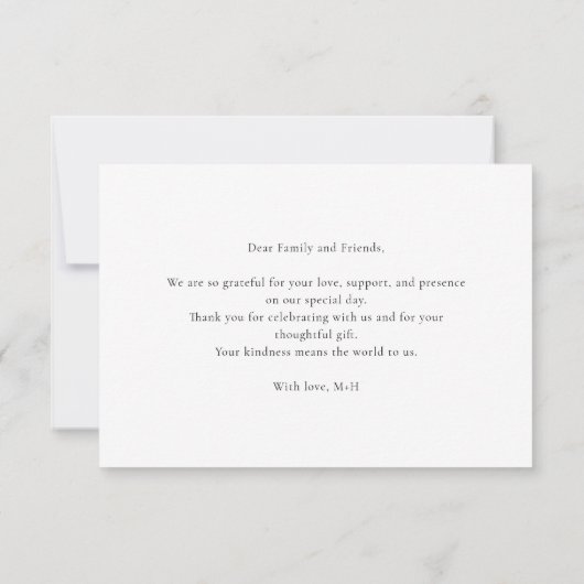 Black and White Elegant Celestial Wedding Bedankkaart (Achterkant)