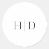 Black and White Elegant Classic Wedding Ronde Sticker (Voorkant)