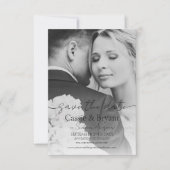 Black and White Elegant Full Photo Save the Date (Voorkant)
