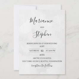 Black and White Elegant Minimalist Invitation Kaart