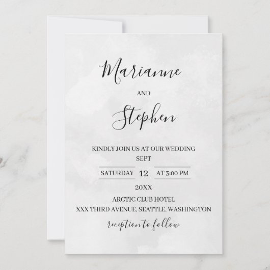 Black and White Elegant Minimalist Invitation Kaart (Voorkant)