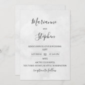 Black and White Elegant Minimalist Invitation Kaart (Voorkant / Achterkant)