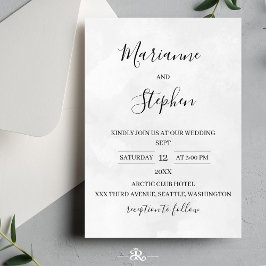 Black and White Elegant Minimalist Invitation Kaart