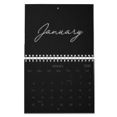 Black and White Elegant Modern Script 2026 Kalender (Jan 2026)