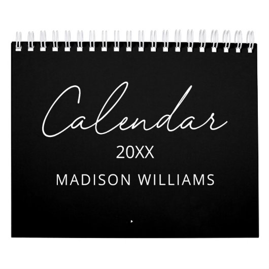 Black and White Elegant Modern Script 2026 Kalender (Hoes)