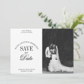 Black and White Elegant Save the Date Card (Staand voorkant)