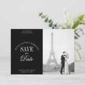 Black and White Elegant Save the Date Card (Staand voorkant)