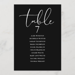Black And White Elegant Seating Plan Table Number Kaart