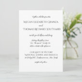 Black and White Elegant Simplicity Wedding Invite Kaart (Staand voorkant)
