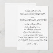 Black and White Elegant Simplicity Wedding Invite Kaart (Voorkant / Achterkant)