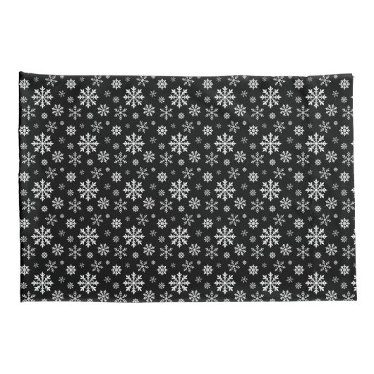 Black And White Elegant Winter Snowflake Pattern Kussensloop (Achterkant-Rechts)