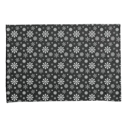 Black And White Elegant Winter Snowflake Pattern Kussensloop (Voorkant-Rechts)