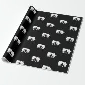 Black and White Elephant Gift Exchange Cadeaupapier (Uitgerold)