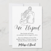 Black and White Elopement Ontvangst Uitnodiging (Voorkant)