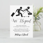 Black and White Elopement Ontvangst Uitnodiging (Staand voorkant)