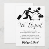 Black and White Elopement Ontvangst Uitnodiging (Voorkant / Achterkant)