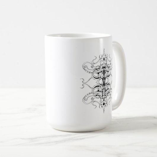 Black and White Empire Tribal Design Koffiemok (Voorkant rechts)