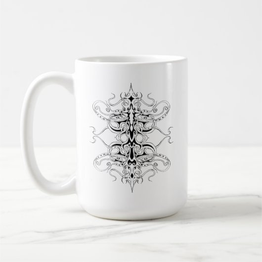 Black and White Empire Tribal Design Koffiemok (Links)