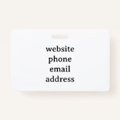 Black and White Equestrian Horse ID Badge (Achterkant)