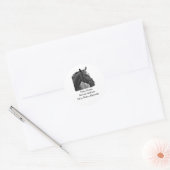 Black and White Equestrian Ronde Sticker (Envelop)