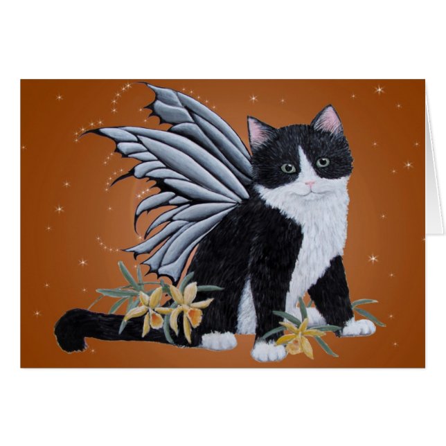 Black and White fairy Kitten (Voorkant Horizontaal)