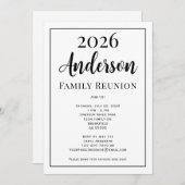 Black and White Family Reunion Modern Simple Kaart (Voorkant / Achterkant)