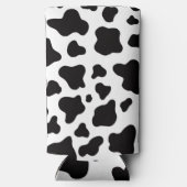 Black and white Faux Cowhide  Seltzer Blikjeskoeler (Achterkant)