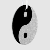 Black and White Faux Lace Yin Yang Ornament (voorkant)