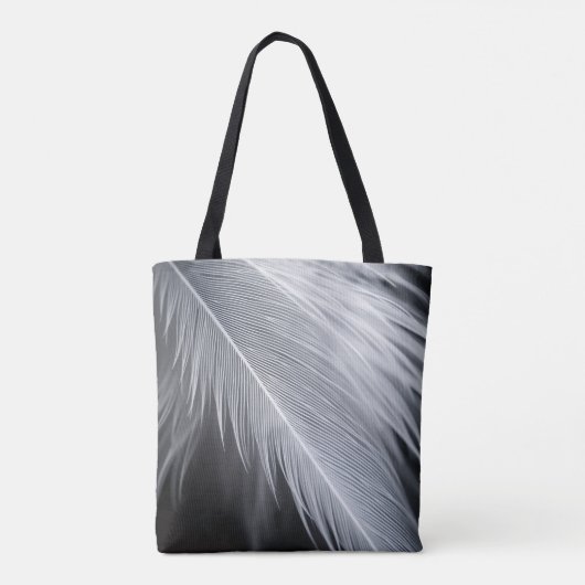 Black and White Feather Design Tote Bag (Achterkant)