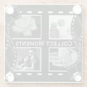 Black and White Film Reel Custom Photo Glazen Onderzetter (Achterkant)