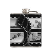 Black and White Film Reel Custom Photo Heupfles (Achterkant)