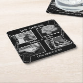 Black and White Film Reel Custom Photo Kartonnen Onderzetters (Schuin)