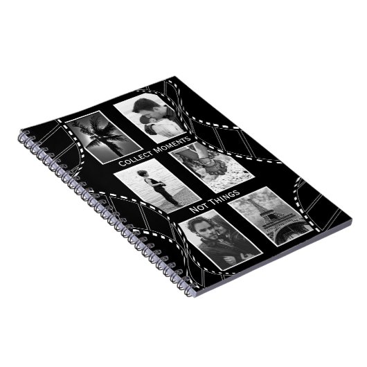 Black and White Film Reel Custom Photo Notitieboek (Rechterzijde)