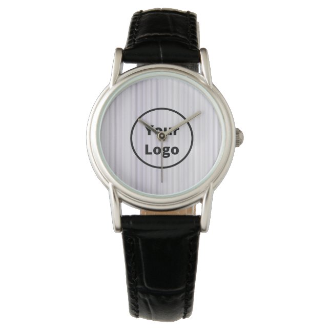 Black and white fine stripes horloge (Voorkant)