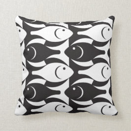 Black and White Fish American MoJo Pillow Kussen