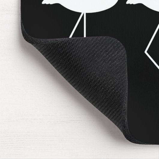 Black and White Flamingo Mousepad Muismat (Hoek)