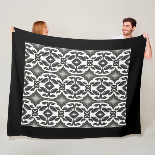 Black and White Fleece Deken (In situ)