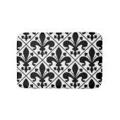Black and White Fleur de Lis French Classic Badmat (Voorkant)